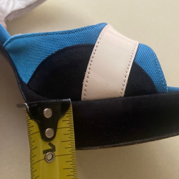Charles David collection black suede white patent blue fabric size 9 heels - Picture 16 of 16